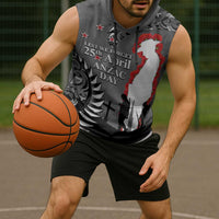 New Zealand ANZAC Day Sleeveless Hoodie 25th April Silver Fern With Poppy LT14 - Polynesian Pride