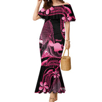 Aloha Hawaii Maui Family Matching Mermaid Dress and Hawaiian Shirt Valley Isle Humpback Whale Black LT14 Mom's Dress Black - Polynesian Pride
