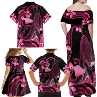 Aloha Hawaii Maui Family Matching Off Shoulder Maxi Dress and Hawaiian Shirt Valley Isle Humpback Whale Black LT14 - Polynesian Pride