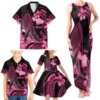 Aloha Hawaii Maui Family Matching Tank Maxi Dress and Hawaiian Shirt Valley Isle Humpback Whale Black LT14 - Polynesian Pride
