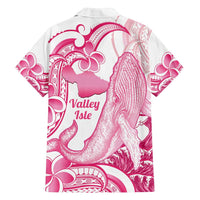 Aloha Hawaii Maui Family Matching Long Sleeve Bodycon Dress and Hawaiian Shirt Valley Isle Humpback Whale White LT14 - Polynesian Pride