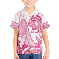 Aloha Hawaii Maui Family Matching Off Shoulder Maxi Dress and Hawaiian Shirt Valley Isle Humpback Whale White LT14 Son's Shirt White - Polynesian Pride