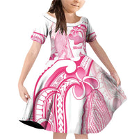 Aloha Hawaii Maui Family Matching Off Shoulder Short Dress and Hawaiian Shirt Valley Isle Humpback Whale White LT14 Daughter's Dress White - Polynesian Pride