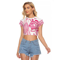 Aloha Hawaii Maui Raglan Cropped T Shirt Valley Isle Humpback Whale White