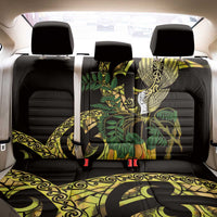 Yellow New Zealand Kowhai And Piwakawaka Back Car Seat Cover Maori Ngaru Paua Shell LT14 - Polynesian Pride