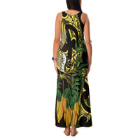Yellow New Zealand Kowhai And Piwakawaka Family Matching Tank Maxi Dress and Hawaiian Shirt Maori Ngaru Paua Shell LT14 - Polynesian Pride