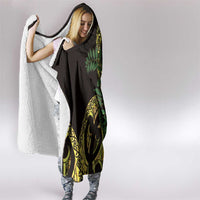 Yellow New Zealand Kowhai And Piwakawaka Hooded Blanket Maori Ngaru Paua Shell LT14 - Polynesian Pride