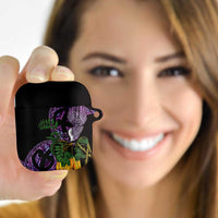 Purple New Zealand Kowhai And Piwakawaka AirPods Case Maori Ngaru Paua Shell LT14 - Polynesian Pride
