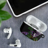 Purple New Zealand Kowhai And Piwakawaka AirPods Case Maori Ngaru Paua Shell LT14 - Polynesian Pride