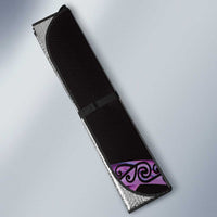 Purple New Zealand Kowhai And Piwakawaka Auto Sun Shade Maori Ngaru Paua Shell LT14 - Polynesian Pride