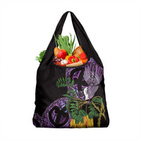 Purple New Zealand Kowhai And Piwakawaka Grocery Bag Maori Ngaru Paua Shell LT14 1-pack One Size Purple - Polynesian Pride