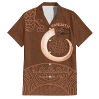 Vanuatu Indipendens Dei Family Matching Short Sleeve Bodycon Dress and Hawaiian Shirt Yumi Sand Drawing Turtle Mix Lapita LT14 Dad's Shirt - Short Sleeve Brown - Polynesian Pride
