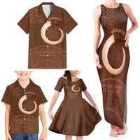 Vanuatu Indipendens Dei Family Matching Tank Maxi Dress and Hawaiian Shirt Yumi Sand Drawing Turtle Mix Lapita LT14 - Polynesian Pride