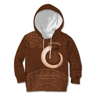 Vanuatu Indipendens Dei Kid Hoodie Yumi Sand Drawing Turtle Mix Lapita LT14 Hoodie Brown - Polynesian Pride