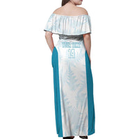 Custom New Zealand Silver Fern Football Family Matching Off Shoulder Maxi Dress and Hawaiian Shirt Come On All White LT14 - Polynesian Pride