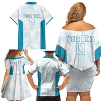 Custom New Zealand Silver Fern Football Family Matching Off Shoulder Short Dress and Hawaiian Shirt Come On All White LT14 - Polynesian Pride
