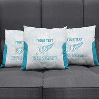 Custom New Zealand Silver Fern Football Pillow Cover Come On All White - Polynesian Pride