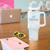 Custom New Zealand Silver Fern Football Tumbler With Handle Come On All White