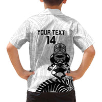 Custom Aotearoa Football Family Matching Puletasi and Hawaiian Shirt NZ Maori Tiki Go Champions