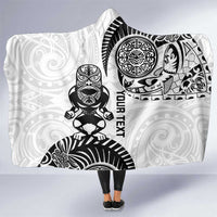 Custom Aotearoa Football Hooded Blanket NZ Maori Tiki Go Champions LT14 One Size White - Polynesian Pride