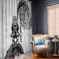 Custom Aotearoa Football Window Curtain NZ Maori Tiki Go Champions LT14 - Polynesian Pride