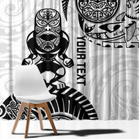 Custom Aotearoa Football Window Curtain NZ Maori Tiki Go Champions LT14 - Polynesian Pride