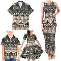 Vintage Bula Fiji Masi Family Matching Tank Maxi Dress and Hawaiian Shirt Fijian Tapa Cloth LT14 - Polynesian Pride