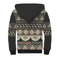 Vintage Bula Fiji Masi Sherpa Hoodie Fijian Tapa Cloth - Polynesian Pride
