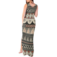 Vintage Bula Fiji Masi Tank Maxi Dress Fijian Tapa Cloth - Polynesian Pride