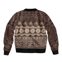 Bula Fiji Iri ni Meke Bomber Jacket Kuvui Fijian Masi - Polynesian Pride
