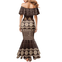Bula Fiji Iri ni Meke Family Matching Mermaid Dress and Hawaiian Shirt Kuvui Fijian Masi LT14 - Polynesian Pride