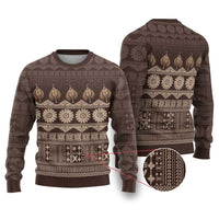 Bula Fiji Iri ni Meke Ugly Christmas Sweater Kuvui Fijian Masi - Polynesian Pride