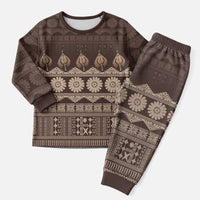 Bula Fiji Iri ni Meke Christmas Pajama Set Kuvui Fijian Masi - Polynesian Pride