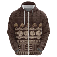 Bula Fiji Iri ni Meke Zip Hoodie Kuvui Fijian Masi - Polynesian Pride