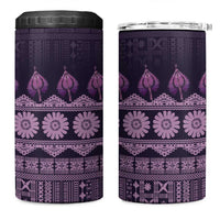 Bula Fiji Iri ni Meke 4 in 1 Can Cooler Tumbler Lokaloka Fijian Masi LT14 One Size: 16 oz Purple - Polynesian Pride