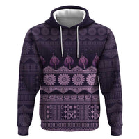 Bula Fiji Iri ni Meke Hoodie Lokaloka Fijian Masi LT14 Pullover Hoodie Purple - Polynesian Pride