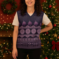 Bula Fiji Iri ni Meke Christmas Knitted V-Neck Vest Lokaloka Fijian Masi LT14 - Polynesian Pride