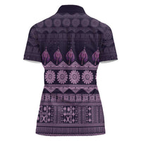 Bula Fiji Iri ni Meke Women Polo Shirt Lokaloka Fijian Masi LT14 - Polynesian Pride