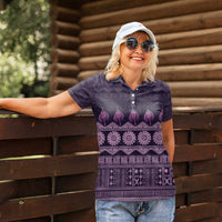 Bula Fiji Iri ni Meke Women Polo Shirt Lokaloka Fijian Masi LT14 - Polynesian Pride