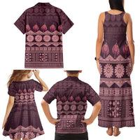 Bula Fiji Iri ni Meke Family Matching Tank Maxi Dress and Hawaiian Shirt Piqi Fijian Masi LT14 - Polynesian Pride