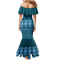 Bula Fiji Iri ni Meke Family Matching Mermaid Dress and Hawaiian Shirt Karakarawa Fijian Masi LT14 - Polynesian Pride