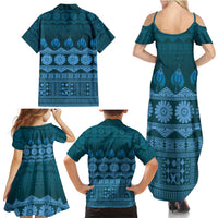 Bula Fiji Iri ni Meke Family Matching Summer Maxi Dress and Hawaiian Shirt Karakarawa Fijian Masi LT14 - Polynesian Pride