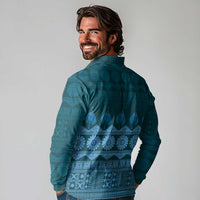 Bula Fiji Iri ni Meke Long Sleeve Polo Shirt Karakarawa Fijian Masi - Polynesian Pride