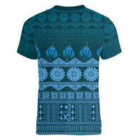 Bula Fiji Iri ni Meke Women V-Neck T-Shirt Karakarawa Fijian Masi LT14 - Polynesian Pride