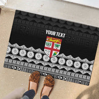 Fiji Tapa Rugby Custom Rubber Doormat Go Fijiana - Polynesian Pride