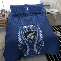 Auckland 2026 Rugby Custom Bedding Set NZ Maori Silver Fern