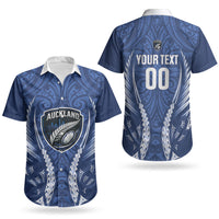 Auckland 2026 Rugby Custom Couples Matching Long Sleeve Bodycon Dress and Hawaiian Shirt NZ Maori Silver Fern LT14 - Polynesian Pride