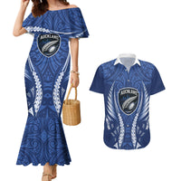 Auckland 2026 Rugby Custom Couples Matching Mermaid Dress and Hawaiian Shirt NZ Maori Silver Fern