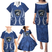 Auckland 2026 Rugby Custom Family Matching Puletasi and Hawaiian Shirt NZ Maori Silver Fern