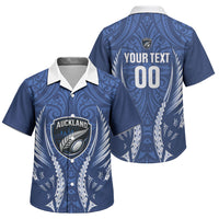 Auckland 2026 Rugby Custom Family Matching Puletasi and Hawaiian Shirt NZ Maori Silver Fern LT14 Son's Shirt Blue - Polynesian Pride